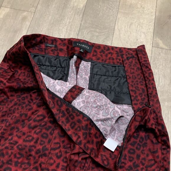 Womens Talbots Signature Animal Leopard Print Ankle Work Casual Career Pants - Picture 7 of 9